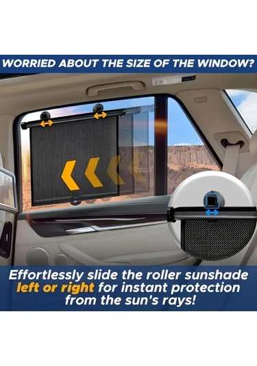Xuweiwei Siyah 45x50 Cm Rulo Noktalı Araç Güneşlik Perdesi Kolay Takılır Uv Isı Koruma
