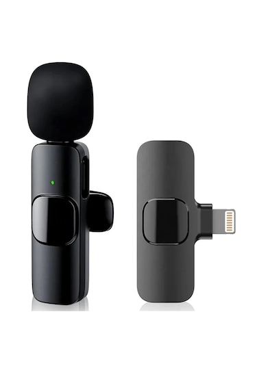 K9 Kablosuz Yaka Mikrofonu Lightning 2'li Mini Mikrofon