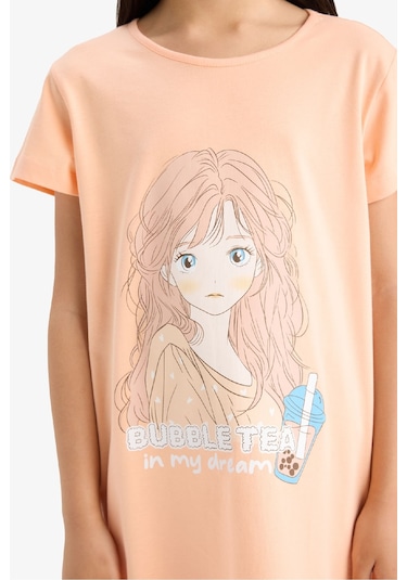 Defacto Kız Çocuk Kısa Kollu Elbise E0657a825smog200 Turuncu