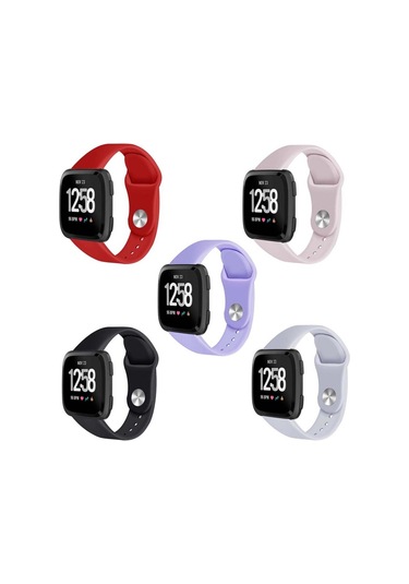 Fitbit Versa Için Spor Düz Renk Yumuşak Silikon Akıllı Saat Kord