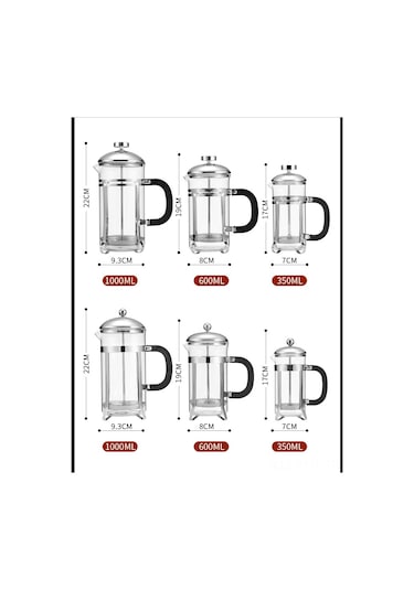 Hangfox Siyah 2 Bardaklı Fransız Basınlı Kahve Makinesi, Cam Kettle, Isı Dayanıklı, Çay/kahve Hazırlama, Filtre Etkili, Taşınabilir