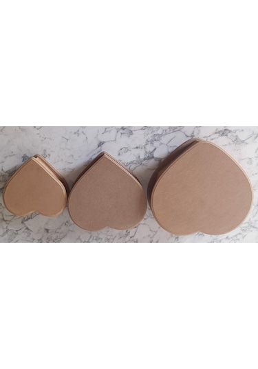 Hobi Adn Kalp Kutu Set 3'lü Ahşap Ham Mdf Kutuda Sevk El Yapım Ahşap