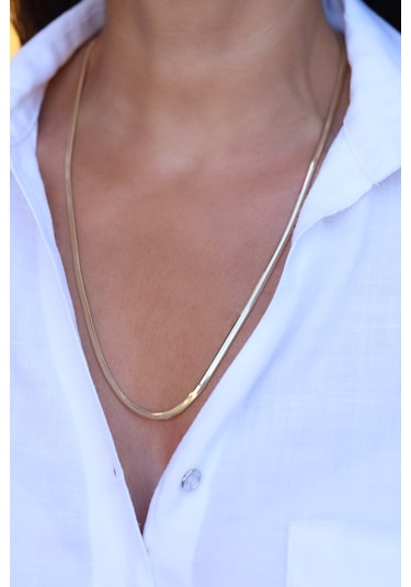 Yenigün Kuyumculuk 14 Ayar Altın İtalyan Balık Sırtı Zincir 3 Mm Kly14893