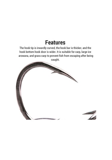 Kangvka 6 Numara 100 Adet Yüksek Karbon Çelik Işınlı Iğne, Dairesel Uçlu Saçma Olmayan Balık Iğnesi - Deniz, Nehir, Baraj Uygun