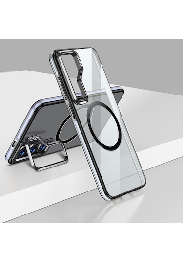 Galaxy S25 Kılıf Magsafe Uyumlu Wlons Standlı Efsane Kapak Siyah