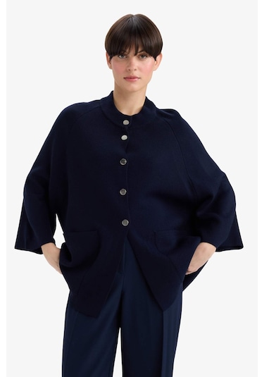 Defacto Relax Fit V Yaka Triko Hırka G3046ax25aunv135 Lacivert