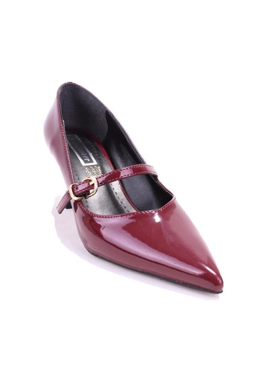 Dagoster Dza07-389100 Bordo Rugan Stiletto Topuklu Kadın Ayakkabı Bordo