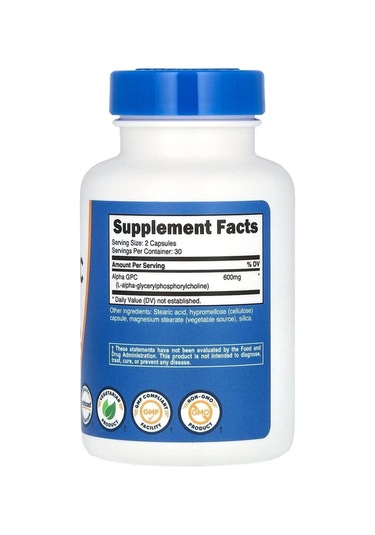 Alpha Gpc, 600 Mg, 60 Kapsül 30 Servis Kapsül Başına 300 Mg Usa Menş.