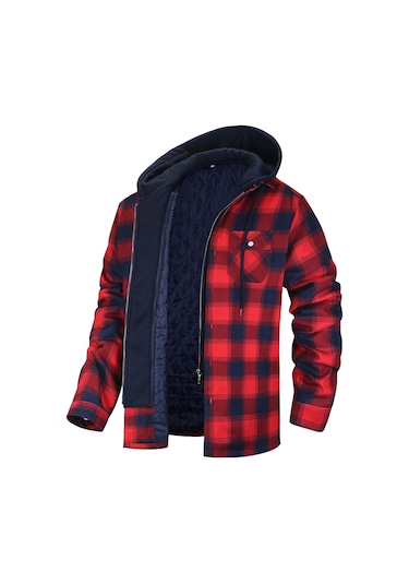 Her Renk Ve Her Beden Ekose Sahte İki Parçalı Avrupa Ve Amerikan Erkek Jiake Ceketi Siyah