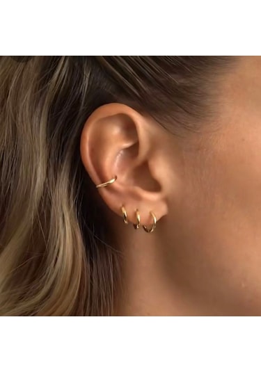Günlük Kullanım Düz Earcuff Sıkıştırmalı Kıkırdak Küpesi Renkli
