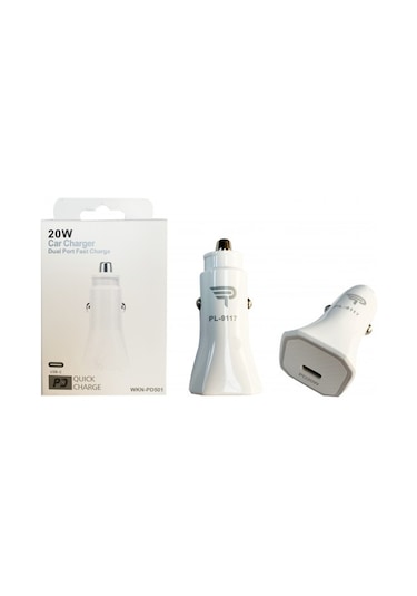 PLATOON PL-9117 TYPE-C Girişli 20 WATT Yüksek Hızlı Araç Şarj Chz