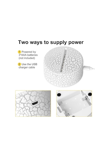 Xurunkeji 2'li Paket 3d Gece Led Işıklı Lamba Tabanı + Uzaktan Kumanda + Usb Kablo, Akrilik Beyaz İçin 16 Renk Işık Gösterisi Ekran Standı Beyaz