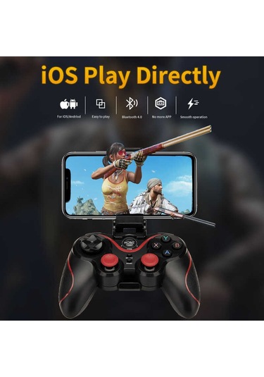 Kilifone - Telefon Oyun Aparatı S6 Bluetooth Mobil Oyun Konsolu - Siyah - T12830