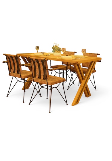 Neiwel Garden Sean Doğal Ahşap Bahçe Masa Ahşap