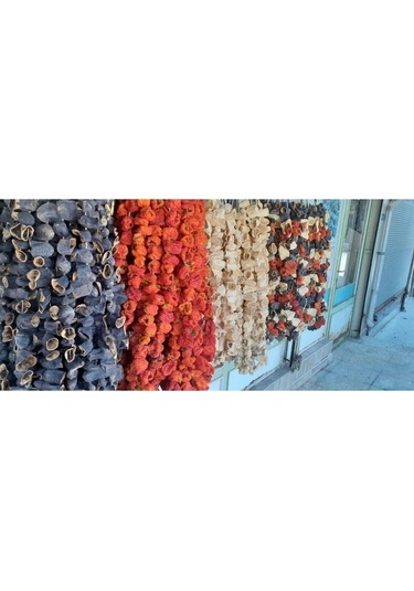 Dolmalık Yeni Mahsülden Kurutulmuş Patlıcan Kabak Tatlı Biber Karışık 1 Dizi 25 Adet