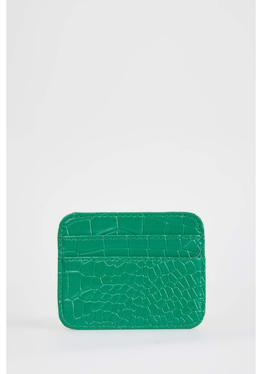 Defacto Kadın Suni Deri Croco Kartlık W2526AZNSGN1 Yeşil