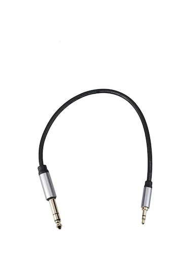 Pazly 3.5-6.5mm Altın Kaplama Ses Kablosu, Alüminyum Kasa, 0.3m Siyah