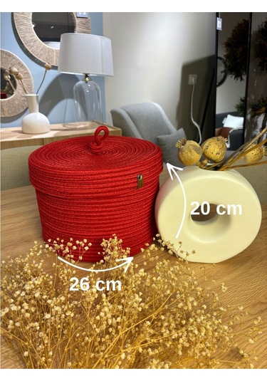 Victor Çok Amaçlı Düzenleyici Kapaklı Sepet,kapaklı Saksılık,kapaklı Organizer 26-20, Küçük Boy Kırmızı