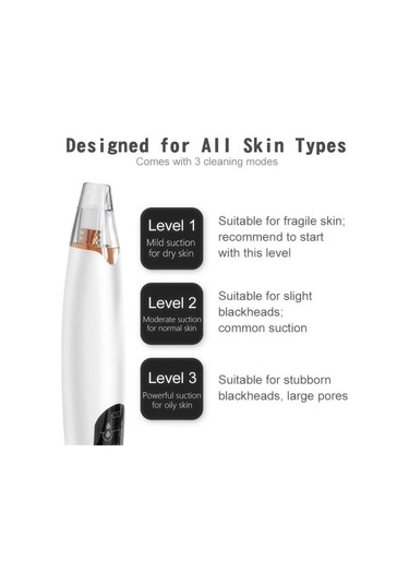 Siyah Nokta Temizleme Makinesi Elektrikli Akne Çıkarıcı Vakumlu Derin Gözenek Temizleyici Peeling Cihazı