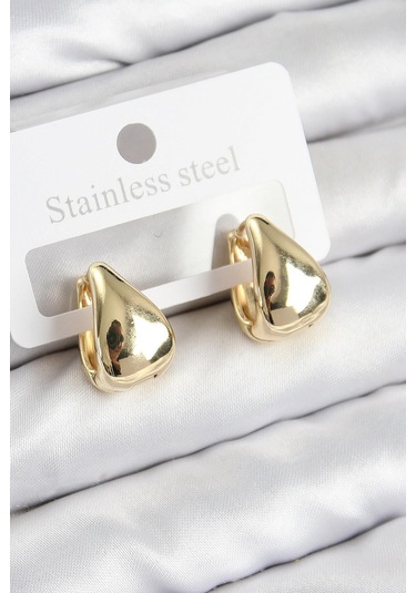 Pirinç Halka Model Gold Renk Kadın Küpe Çok Renkli