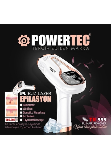 Powertec Tr-999 Ipl Lazer Epilasyon 999.999 Atım Otomatik/manuel 9 Modlu