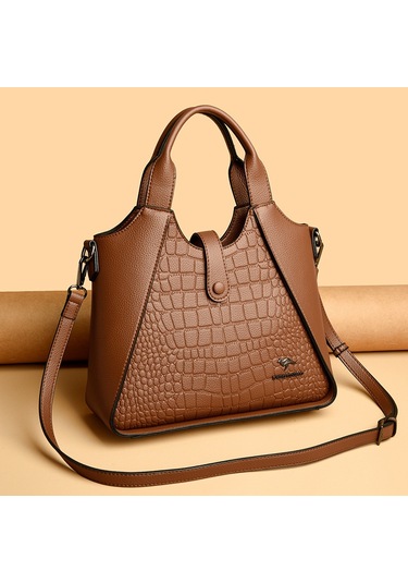 Yeni Stil Net Kırmızı Taş Desen Dikişli Şık Çok Yönlü Dayanıklı Şık Bayan El Çantası Omuz Askılı Postacı Çantası Bej Ana Resim Rengi Diğer