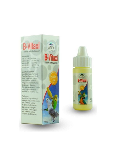 Apex B-Vitaxi Kuşlar için B Vitamini Tüy Dökümü 30 ML