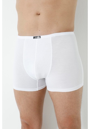 Arma Yıldız Erkek Bambu Boxer Beyaz İnce Bel Lastikli 5'li Paket-beyaz