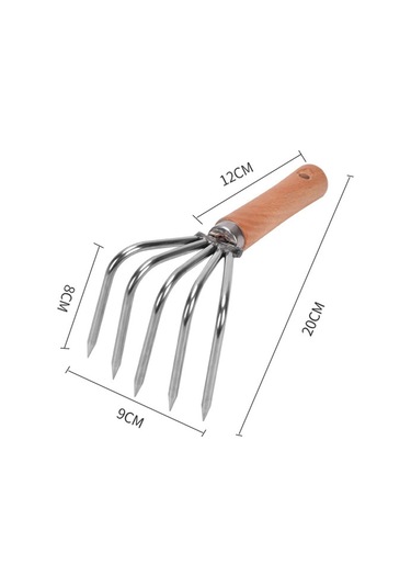Suntek El Tırmık Ahşap Saplı Kültivatör Kısa-sap-5-diş