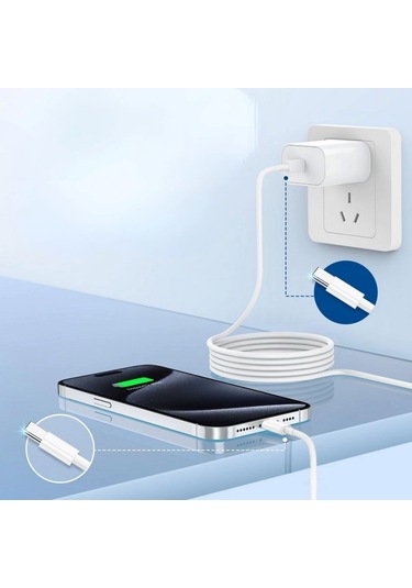 Buffer  15/15 Pro Type-c To Type-c Hasır Örgü Hızlı Şarj Kablosu 1m