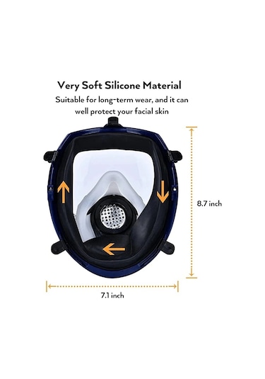 Jialan Kimyasal Maske 6800 Gaz Maskesi Toz Geçirmez Maske Boya