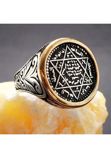Vog Hz. Süleyman Mührü Otantik Model 925 Ayar Gümüş Erkek Yüzük