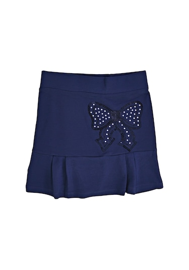 Kız Çocuk Pul Payetli Taşlı Etek Lacivert