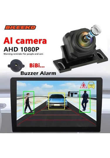 Xuweiwei Aı Smart Park Kamerası Ahd 1080p Hd Sesli Uyarı Geniş Açılı Geri Görüş Park Gözetimi Hırsızlık Önleyici Araç Güvenlik Kamerası Siyah