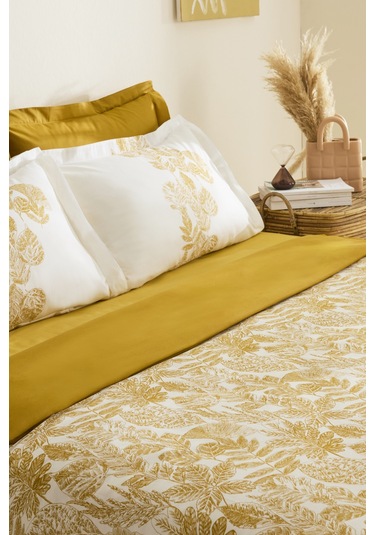 Karaca Home Orla %100 Pamuk Çift Kişilik Nevresim Takımı Sarı Sarı