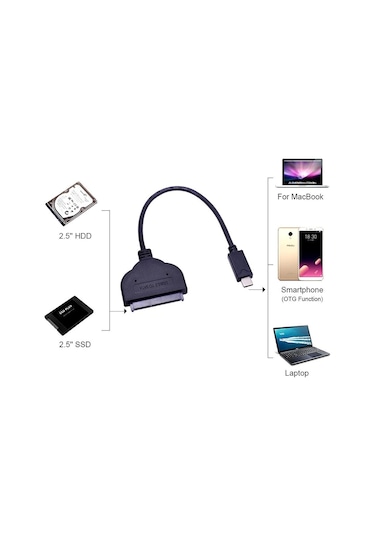 USB Type C 3.1 To 2.5" inc SATA SSD - Harddisk Çevirici Adaptor