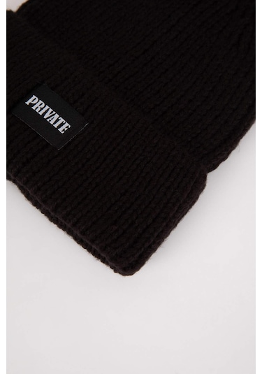 Defacto Kadın Dokuma Etiketli Kışlık Bere R7539az24wnbk27 Siyah