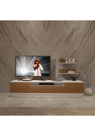 Decoraktiv Trendstyle 4s Slm Tv Ünitesi Tv Sehpası Beyaz - Ceviz