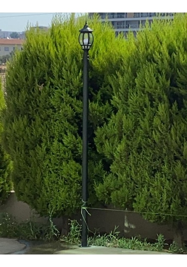 237 Cm Sekizgen Direkli Bahçe Armatürü - Bahçe Lambası -siyah