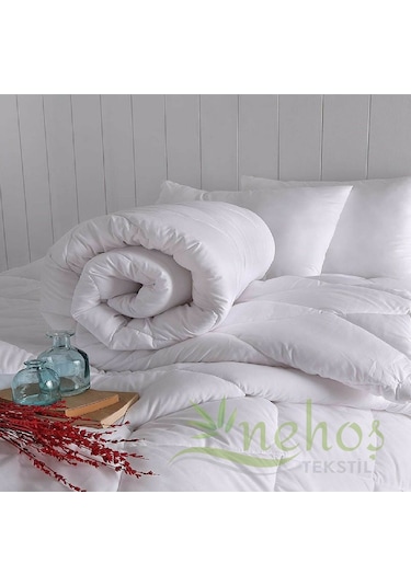 Çift Kişilik Antibakteriyel Mikrofiber Saten Beyaz Yorgan Beyaz