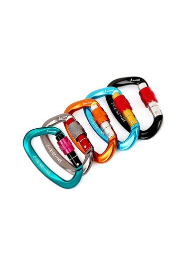 Leezsing Aviation Alüminyum 25kn Dayanıklı D Tipi Kilitli Dağcı Kilit, Tek Elle Kullanılabilir, Outdoor Spor Ve Çanta İçin Gri Çok Renkli