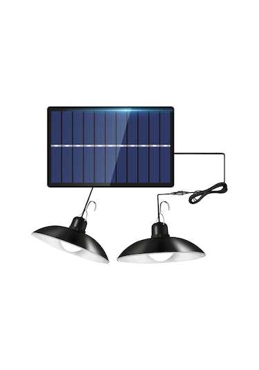 Sones Ip65 Su Geçirmez Dış Mekan Güneş Enerjili Led Ampul Avize İç Mekan Işıkları, Özellikler: Uzaktan Kumandasız Çift Beyaz Işık