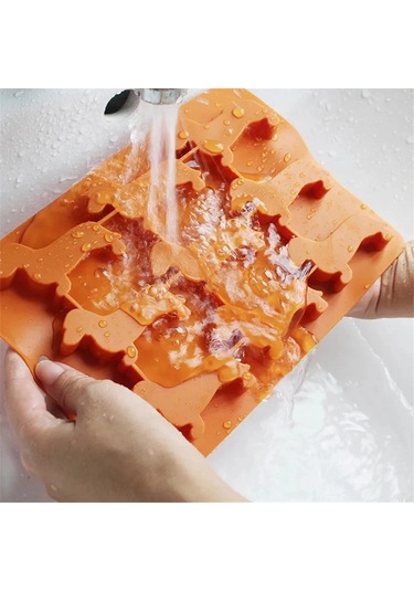 Xurunkeji Dachshund Şekilli Silikon Buz Parçası Kalıp Tepsisi, İçecek Buz Yapımı, Şeker Kurabiye, Fudge, Kek Dekorasyonu İçin Uygundur Mavi-yeşil