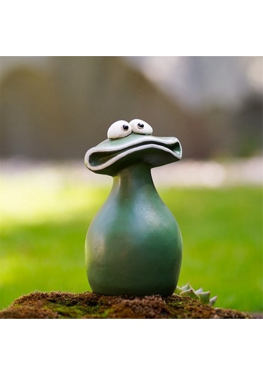 Ulzyvf Kurbağa Saksı Süsleme, El Yapımı Reçine Heykel, Bahçe/ev Dekorasyonu