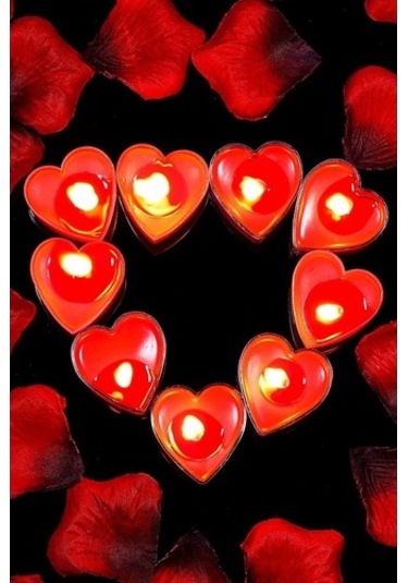 Mum Tea Lights 16Ad Kalp Şekilli