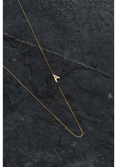 Minamis Silver 925 Ayar Gümüş A Harfi Köprücük Kolye-2247