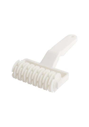 Vkemall Büyük Boy Pizza Kesici Tekerleği - Pp Malzeme Izgara Desenli Mutfak Aracı - Opp Çanta Paketli Beyaz