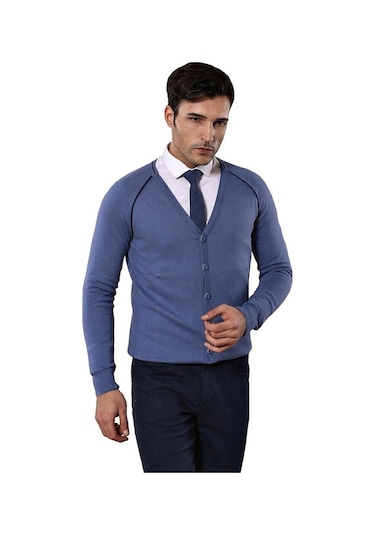 Mavi Pamuk Hırka Wessi 001