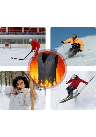Ulzyvf Usb Isıtmalı 5 Bölgeli Elektrikli Isıtmalı Yelek - 3 Ayar Erkek/kadın Diğer