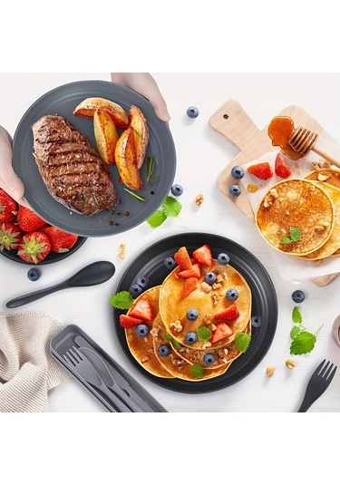 Tcherchi 24 Parça Kamp Mutfak Seti Siyah